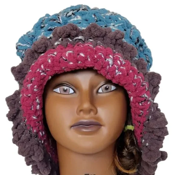 Slouchy, Boho Hat OOAK Handmade Crochet Free Hand Women's One Size - Picture 9 of 11